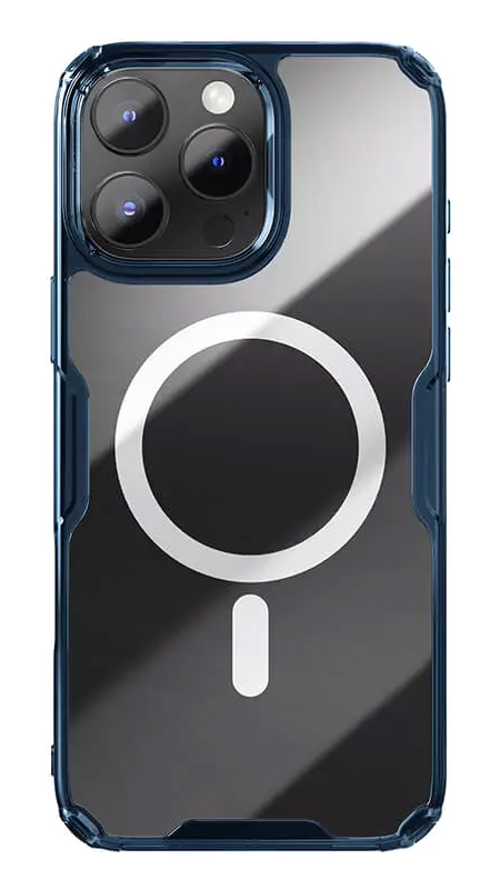 NILLKIN θήκη Nature TPU Pro Magnetic για iPhone 16 Pro, διάφανη-μπλε - NILLKIN 117600