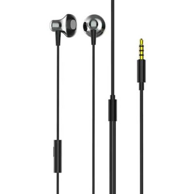 LDNIO earphones με μικρόφωνο HP08, 3.5mm σύνδεση, Φ13mm, 1.2m, γκρι - LDNIO 110567