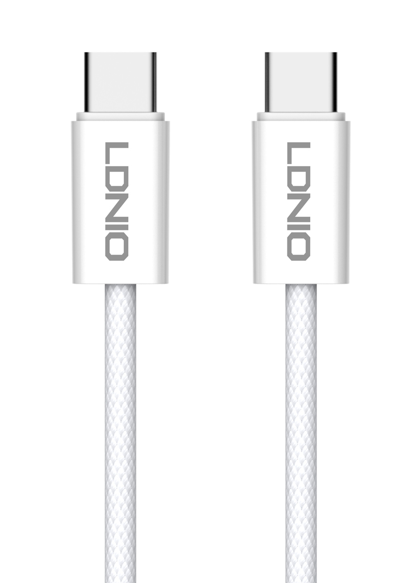 LDNIO καλώδιο USB-C LC901C, 65W PD, 480Mbps, 1m, λευκό - LDNIO 114098