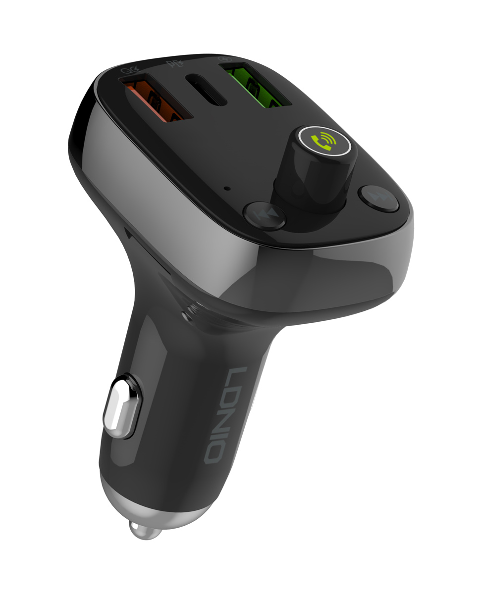 LDNIO FM Transmitter & φορτιστής C704Q, 2x USB/1x USB-C, 36W, Bluetooth, μαύρο - LDNIO 116222