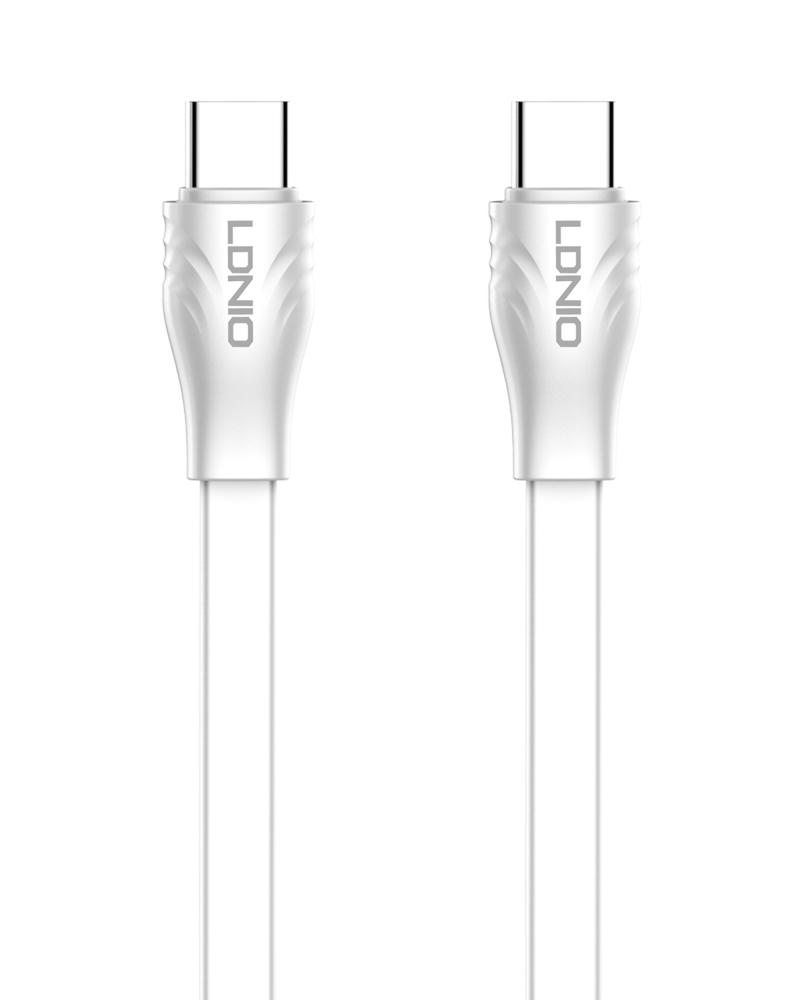 LDNIO καλώδιο USB-C σε USB-C LC131C, 65W PD, 1m, λευκό - LDNIO 108975