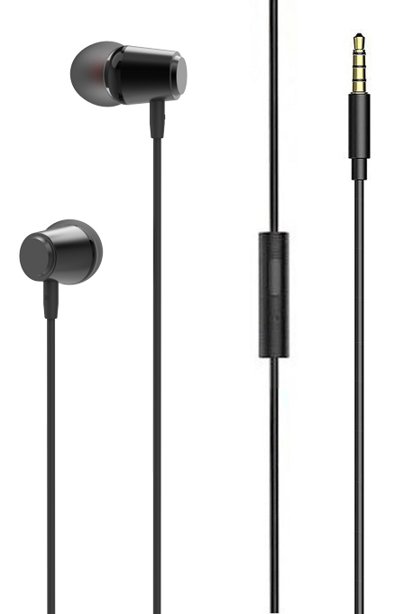 LDNIO earphones με μικρόφωνο HP03, 3.5mm σύνδεση, Φ10mm, 1.2m, μαύρα - LDNIO 110571