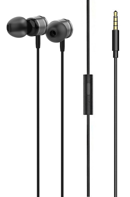 LDNIO earphones με μικρόφωνο HP04, 3.5mm σύνδεση, Φ10mm, 1.2m, γκρι - LDNIO 110572