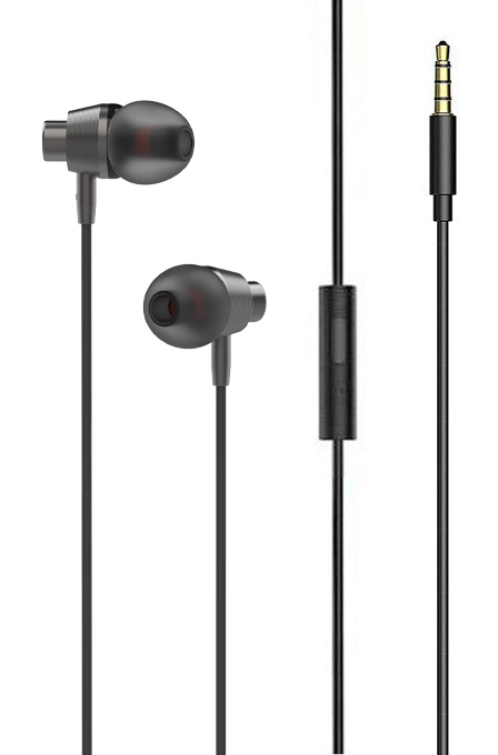 LDNIO earphones με μικρόφωνο HP05, 3.5mm σύνδεση, Φ10mm, 1.2m, γκρι - LDNIO 110573