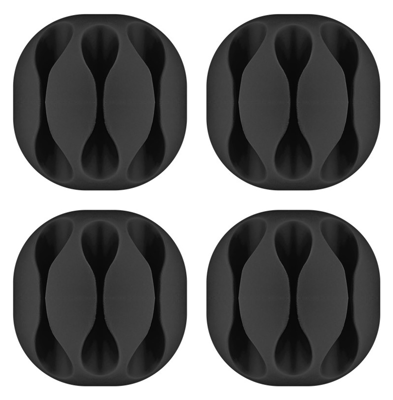 GOOBAY οργανωτές καλωδίων σιλικόνης 70398, 3 θέσεων, Φ5.4mm, μαύρο, 4τμχ - GOOBAY 105396