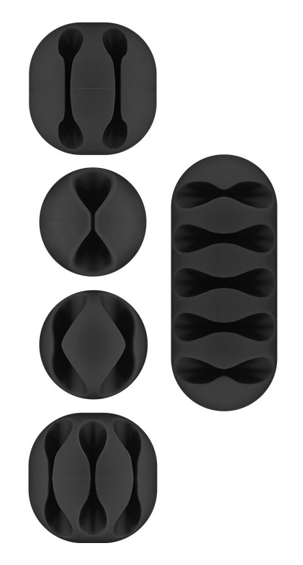 GOOBAY οργανωτές καλωδίων σιλικόνης 70683, Φ5.4-7.8mm, μαύρο, 5τμχ - GOOBAY 105401