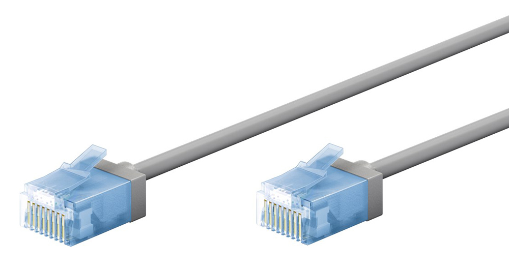 GOOBAY καλώδιο δικτύου 74222, CAT 6A U/UTP, slim, copper, 10Gbps, 1m, γκρι - GOOBAY 118819