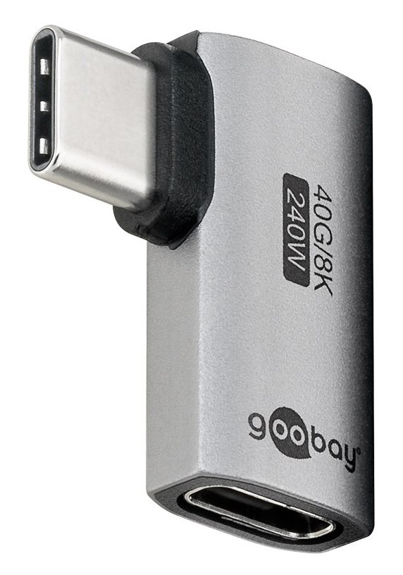 GOOBAY αντάπτορας USB-C 74441, γωνιακός 90°, USB4, 240W, 40Gbps, 8K, γκρι - GOOBAY 118297