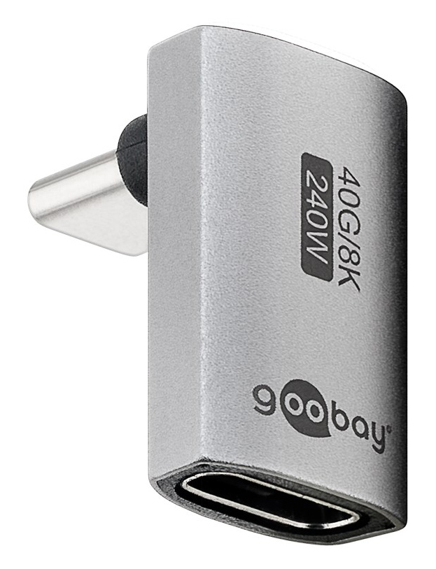 GOOBAY αντάπτορας USB-C 74442, γωνιακός 90°, USB4, 240W, 40Gbps, 8K, γκρι - GOOBAY 118298