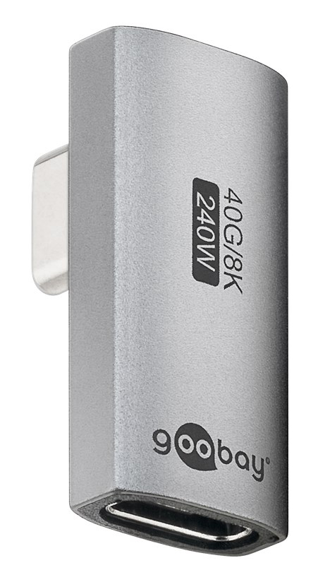 GOOBAY αντάπτορας USB-C 74443, γωνιακός 90°, USB4, 240W, 40Gbps, 8K, γκρι - GOOBAY 118414