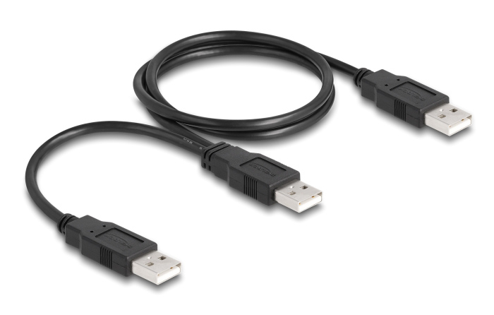 DELOCK καλώδιο USB σε 2x USB 80000, 480Mbps, 70cm, μαύρο - DELOCK 100905