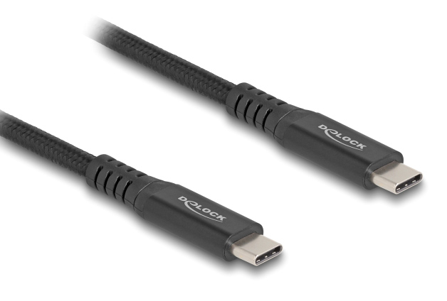 DELOCK καλώδιο USB-C 80023, 100W, 20 Gbps, 0.5m, USB4, E-Marker, μαύρο - DELOCK 114659