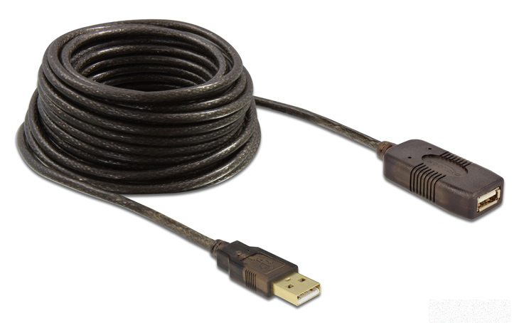 DELOCK καλώδιο USB 2.0 αρσενικό σε θηλυκό 82308, active, 5m, μαύρο - DELOCK 87546