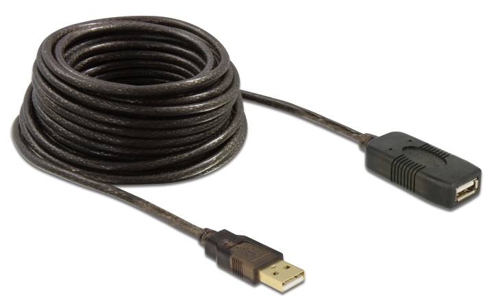 DELOCK καλώδιο USB 2.0 αρσενικό σε θηλυκό 82446, active, 10m, μαύρο - DELOCK 87549
