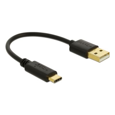 DELOCK καλώδιο USB σε USB Type-C 85354, 3A, 22AWG, 0.15m, μαύρο - DELOCK 96207