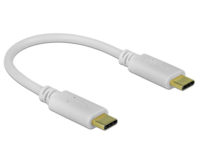 DELOCK καλώδιο USB-C 85357, 100W PD, 5A, 15cm, E-Marker, λευκό - DELOCK 110170