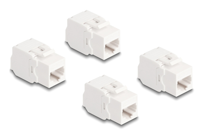 DELOCK Keystone module 86051, RJ45 σε LSA, Cat.6A UTP, λευκό, 4τμχ - DELOCK 118583