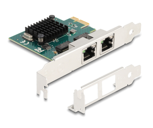 DELOCK κάρτα επέκτασης PCIe x1 σε 2x RJ45 Gigabit 88205, 1000Mbps - DELOCK 108317
