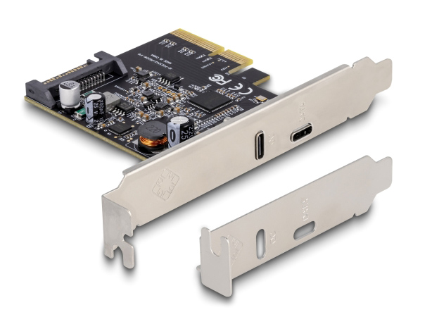 DELOCK κάρτα επέκτασης PCIe x4 σε USB-C & USB-C PD 90074, 20W, 20Gbps - DELOCK 101487