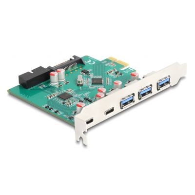 DELOCK κάρτα επέκτασης PCIe x1 σε 3x USB/2x USB-C/19-pin 90109, 5Gbps - DELOCK 111529