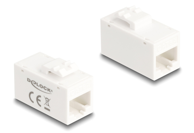 DELOCK Keystone module RJ45 90639, θηλυκό σε θηλυκό, Cat 6A UTP, λευκό - DELOCK 118438