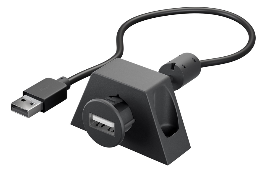 GOOBAY καλώδιο USB 2.0 σε USB (F) 93351, με bracket, copper, 2m, μαύρο - GOOBAY 105864