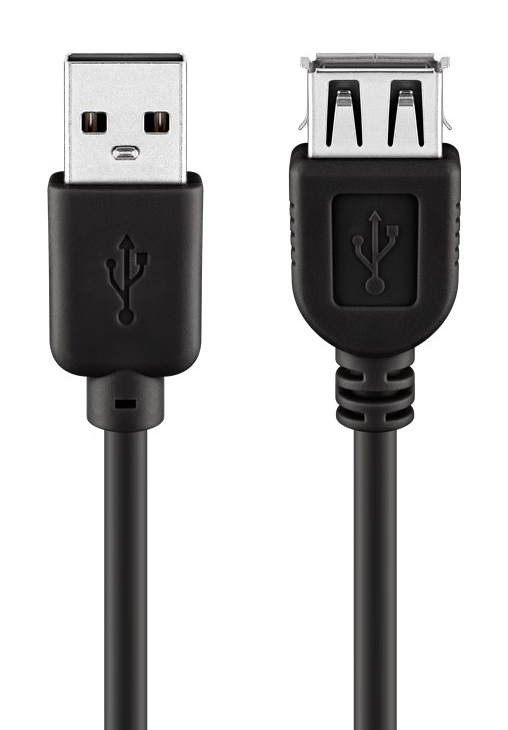 GOOBAY καλώδιο USB 2.0 σε USB (F) 93601, copper, 5m, μαύρο - GOOBAY 28542