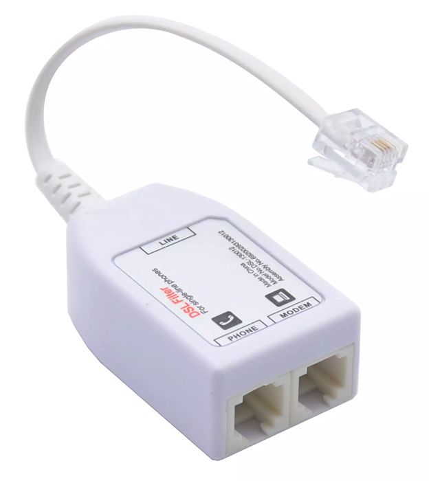 POWERTECH VDSL Splitter με φίλτρο ADSL-06, RJ11, λευκό - POWERTECH 80095