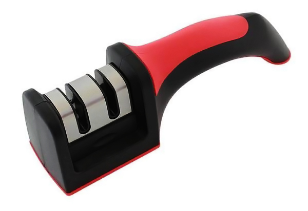 Ακονιστήρι μαχαιριών AG422B, 2 επιπέδων, μαύρο-κόκκινο - UNBRANDED 79043