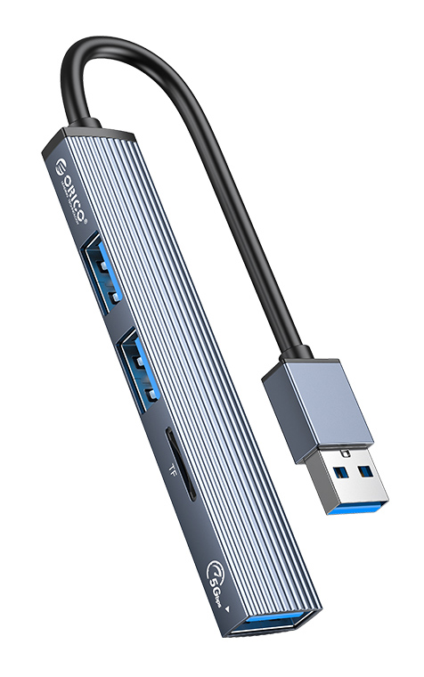 ORICO USB hub AH-A12F με card reader, 3x θυρών, 5Gbps, USB σύνδεση, γκρι - ORICO 103150