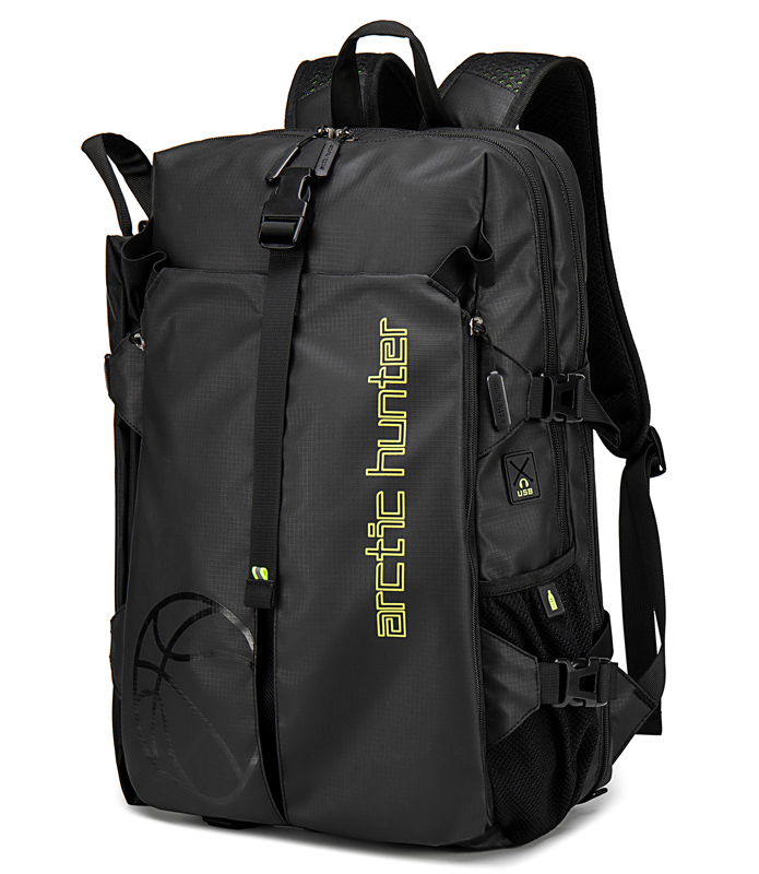 ARCTIC HUNTER τσάντα πλάτης B00391 με θήκη μπάλας & laptop, 26L, μαύρη - ARCTIC HUNTER 108265