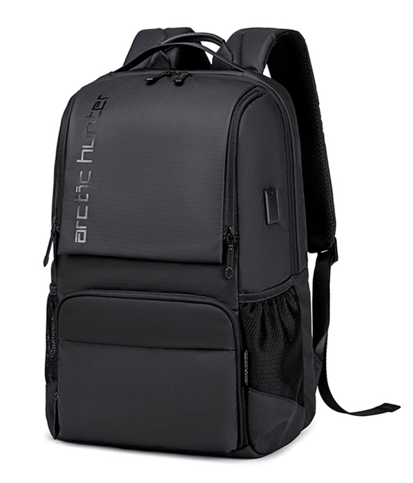 ARCTIC HUNTER τσάντα πλάτης B00532 με θήκη laptop 15.6", USB, 28L, μαύρη - ARCTIC HUNTER 104788