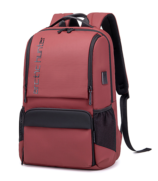 ARCTIC HUNTER τσάντα πλάτης B00532, θήκη laptop 15.6", USB, 28L, κόκκινη - ARCTIC HUNTER 112254