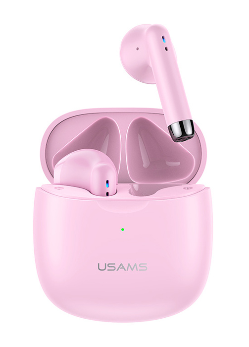 USAMS earphones IA04 με θήκη φόρτισης, True Wireless, Φ13mm, ροζ - USAMS 97708
