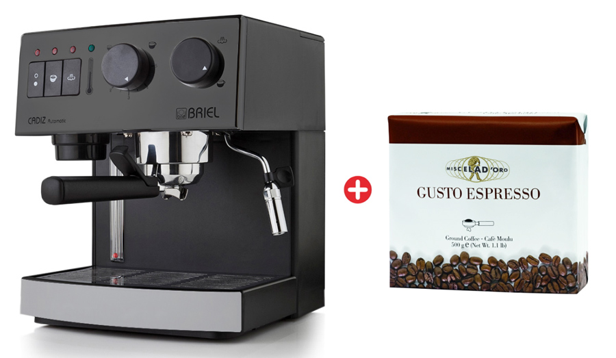 Bundle BRIEL μηχανή espresso ES62A & δώρο 70 καφέδες MISCELA D&#39;ORO - 45204