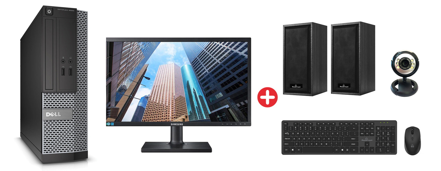 Bundle DELL PC 3020 SFF, οθόνη 23.6", ποντίκι/πληκτρολόγιο, ηχεία, web cam, Win 10H - 118373