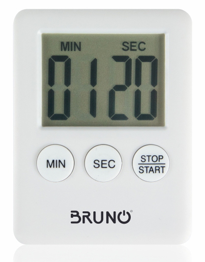 BRUNO χρονόμετρο & αντίστροφη μέτρηση BRN-0063, LCD, με μαγνήτη, λευκό - BRUNO 86000