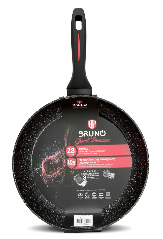 BRUNO τηγάνι Granit Premium BRN-0114 με αντικολλητική επίστρωση, 28cm - BRUNO 104810