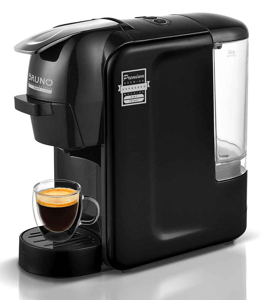 BRUNO καφετιέρα espresso 3 σε 1 BRN-0124, 1450W, 19 bar, μαύρη - BRUNO 105048