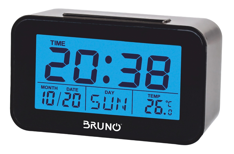 BRUNO ξυπνητήρι BRN-0130 με μέτρηση θερμοκρασίας, °C & °F, μαύρο - BRUNO 106032
