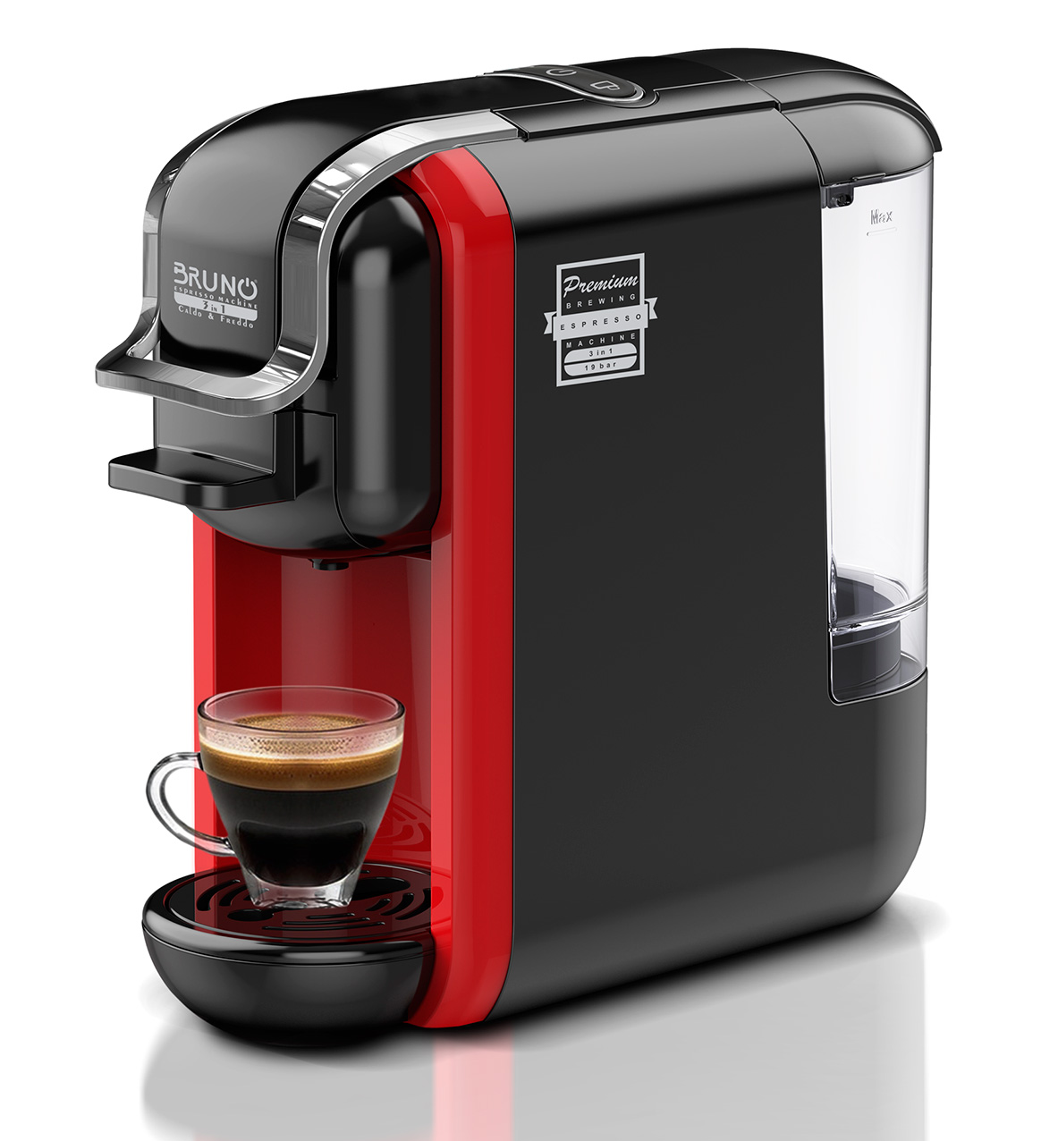 BRUNO Καφετιέρα espresso 3 σε 1 Hot & Cold BRN-0214, 1450W, 19 bar, μαύρη - BRUNO 116373