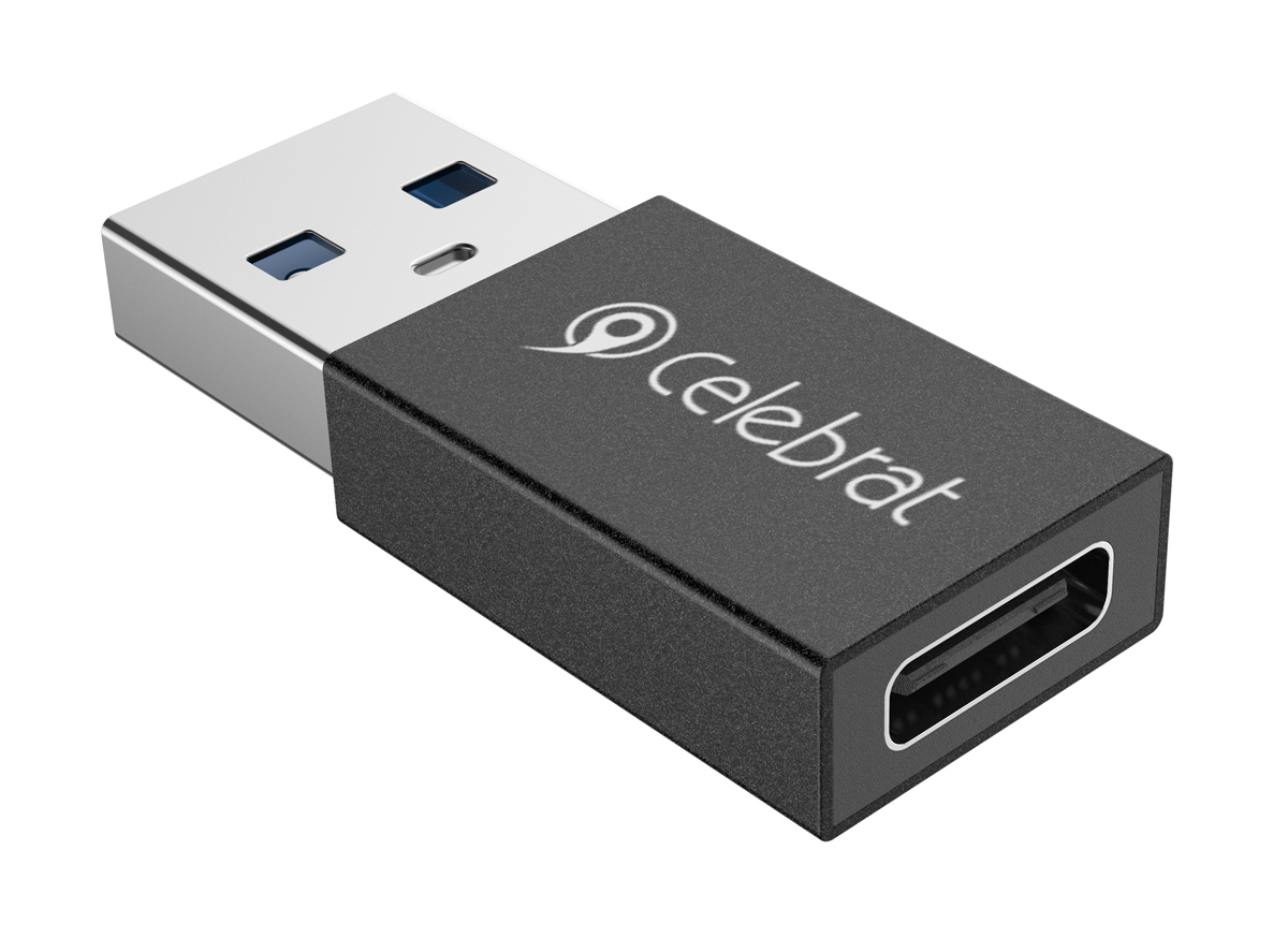 CELEBRAT αντάπτορας USB 3.0 σε USB-C CA-01, 3A, 5Gbps, μαύρος - CELEBRAT 114857