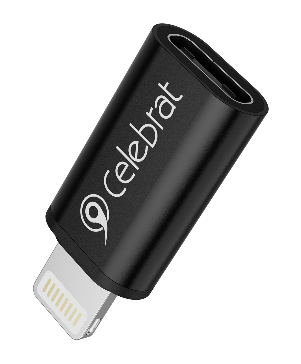 CELEBRAT αντάπτορας Lightning σε USB-C CA-03, 2A, 480Mbps, μαύρος - CELEBRAT 114858