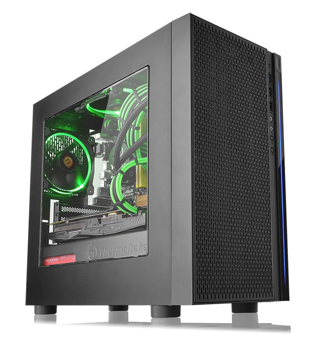THERMALTAKE PC case micro tower Versa H18, 398x205x439mm, 1x fan, μαύρο - THERMALTAKE 105787