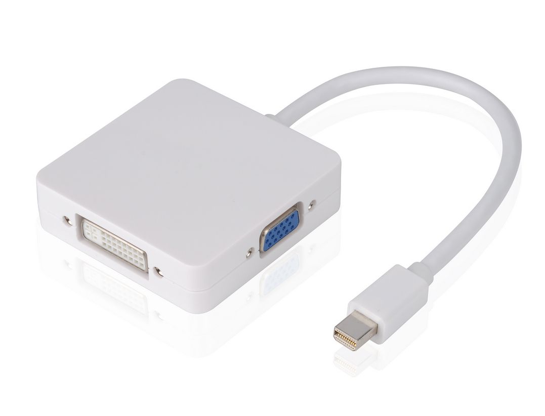 POWERTECH αντάπτορας Mini DisplayPort σε HDMI/DVI/VGA CAB-DP016, λευκός - POWERTECH 50656