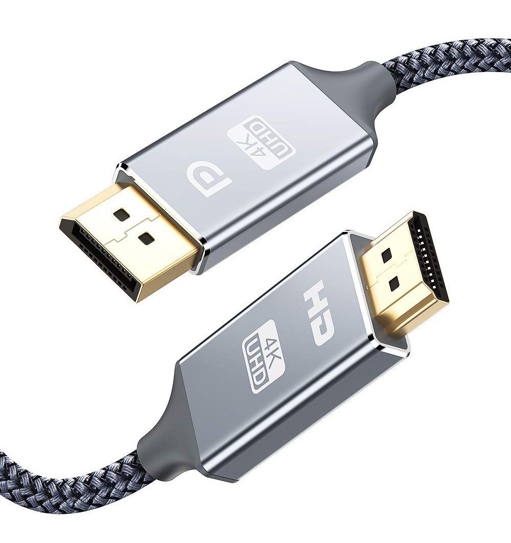 POWERTECH καλώδιο DisplayPort σε HDMI CAB-DP031, 4K, copper, 2m, γκρι - POWERTECH 24483