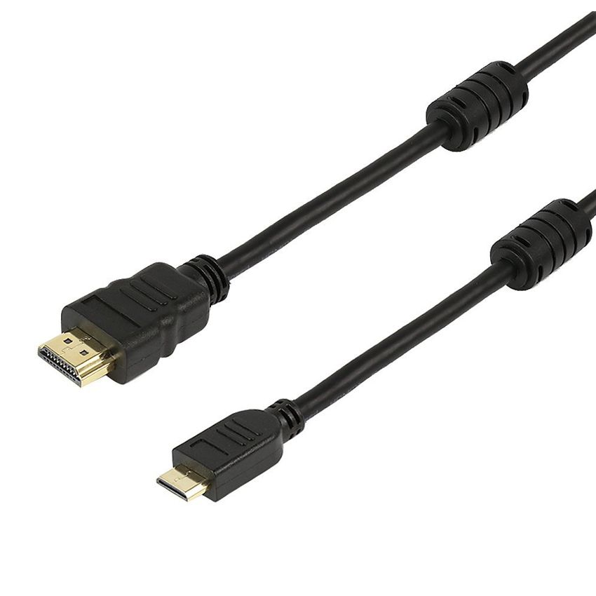 POWERTECH καλώδιο HDMI σε HDMI Mini CAB-H011, με Ethernet, 1.5m, μαύρο - POWERTECH 30104