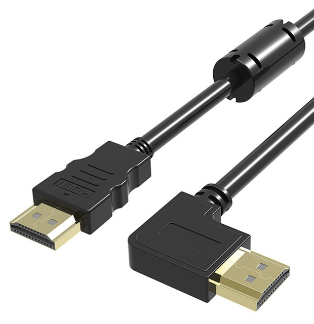 POWERTECH καλώδιο HDMI CAB-H018, γωνιακό, 90° right, 1.5m, μαύρο - POWERTECH 49463