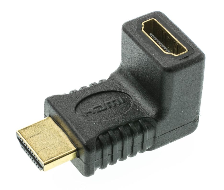 POWERTECH αντάπτορας HDMI CAB-H035, γωνιακός 90°, μαύρος - POWERTECH 50635