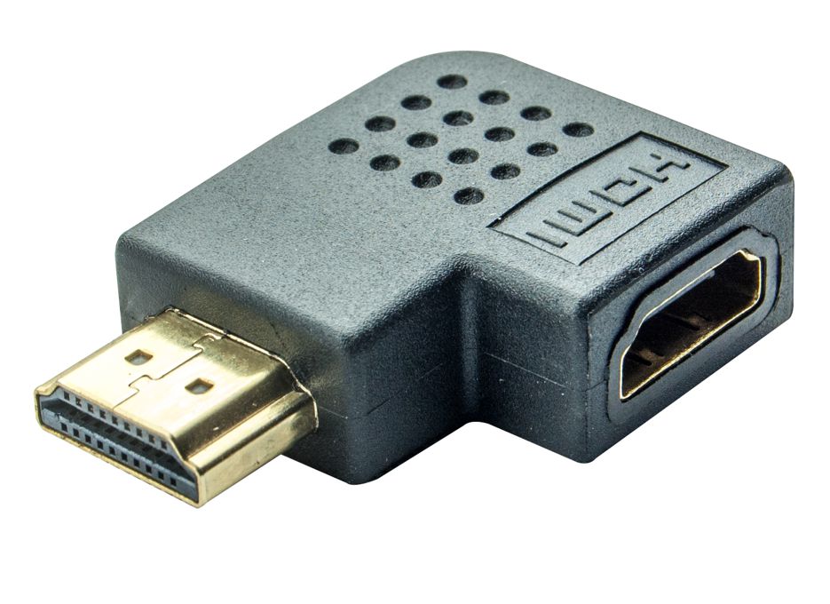 POWERTECH αντάπτορας HDMI CAB-H037, γωνιακός, 90° right, μαύρος - POWERTECH 50633